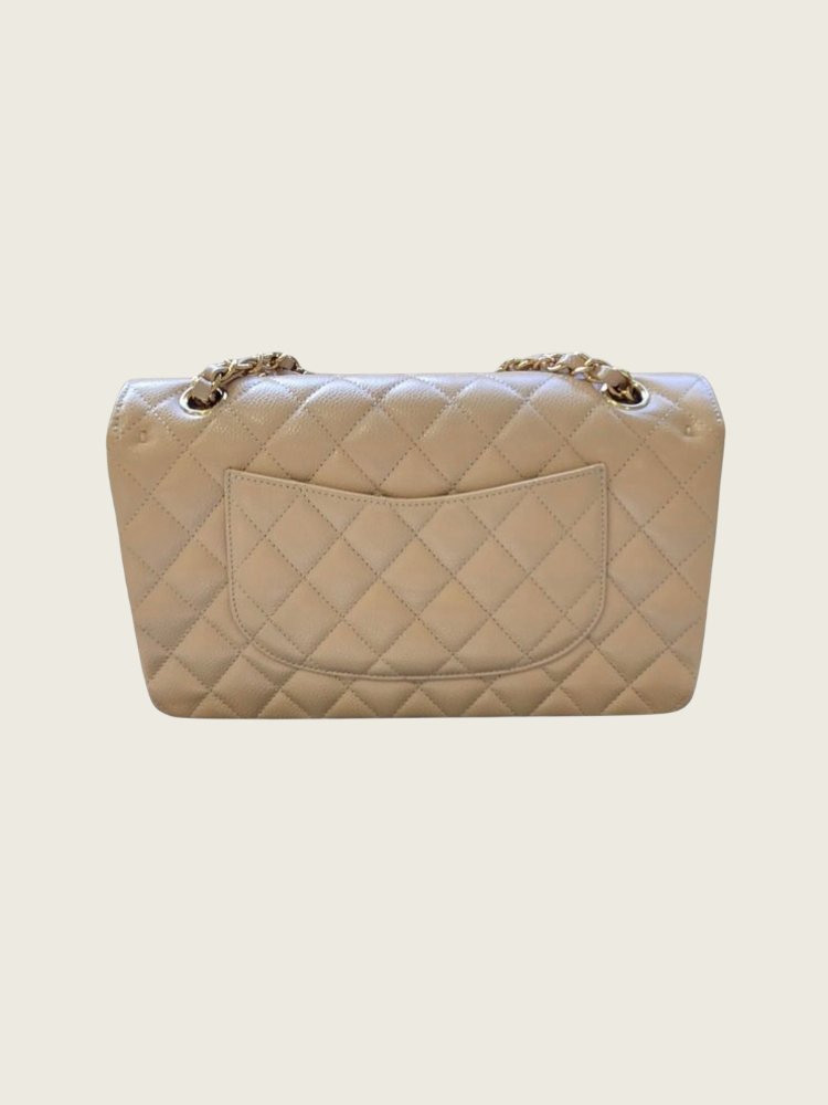 Medium Beige Classic Flap - Caviar GHW - Excellent Condition