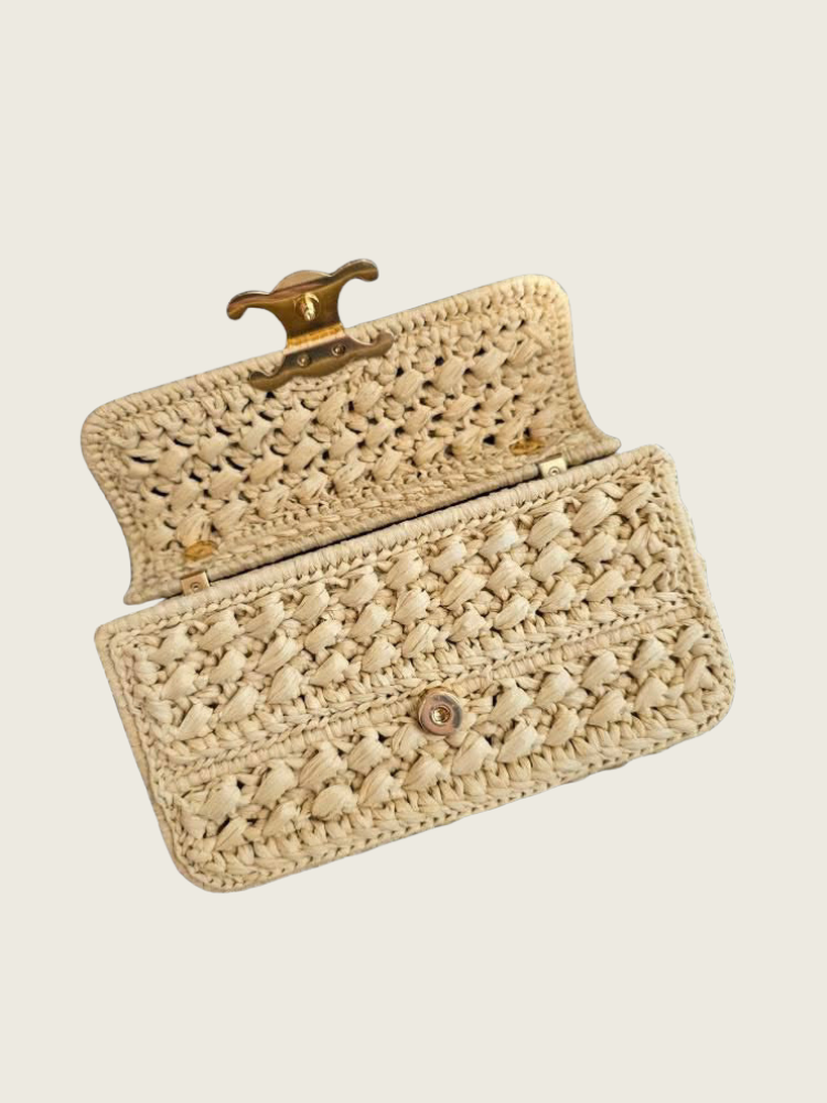 Celine Chain Shoulder Bag Claude in Raffia - Excellent Condition