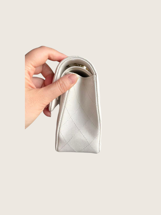 Chanel - Small White Flap - Excellent Condition