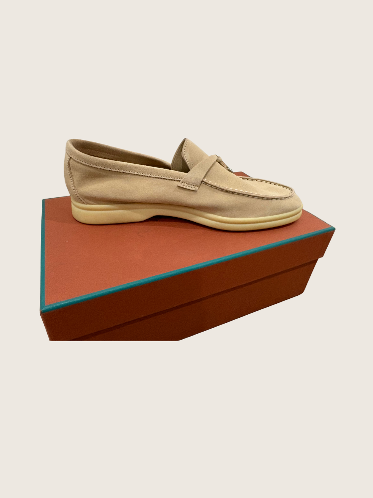 Loro Piana Summer Charm Walk Loafers - Sandstone - Size 38 - Good Condition
