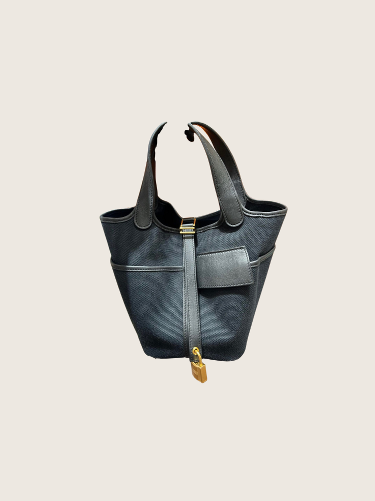 Hermes Picotin 18 Cargo Black GHW - Full set