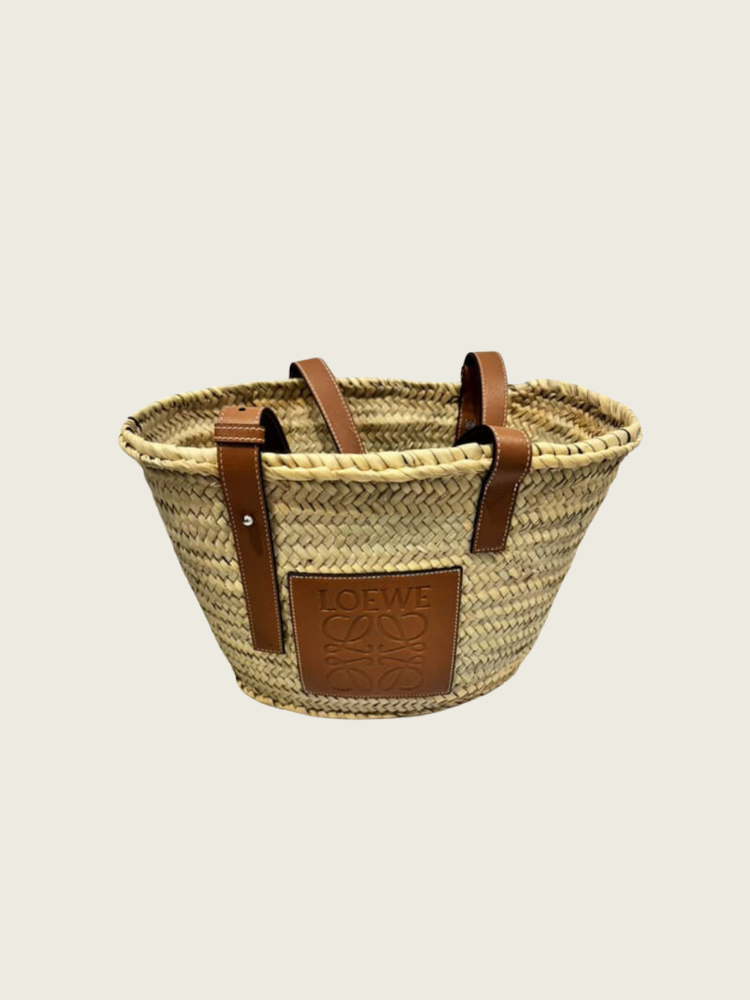 Loewe Small leather-trimmed basket tote - Excellent Condition